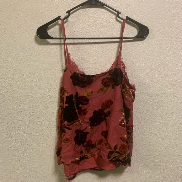 NWT, a.n.a Dusty Rose Floral Tank with Lace Trim - Picture 4 of 4